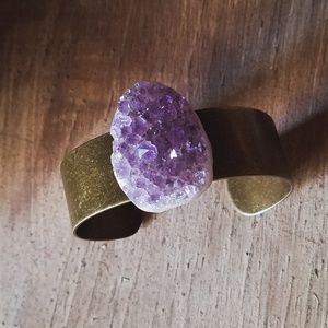 "Marveled Majesty"- Purple Amethyst Cuff Bracelet